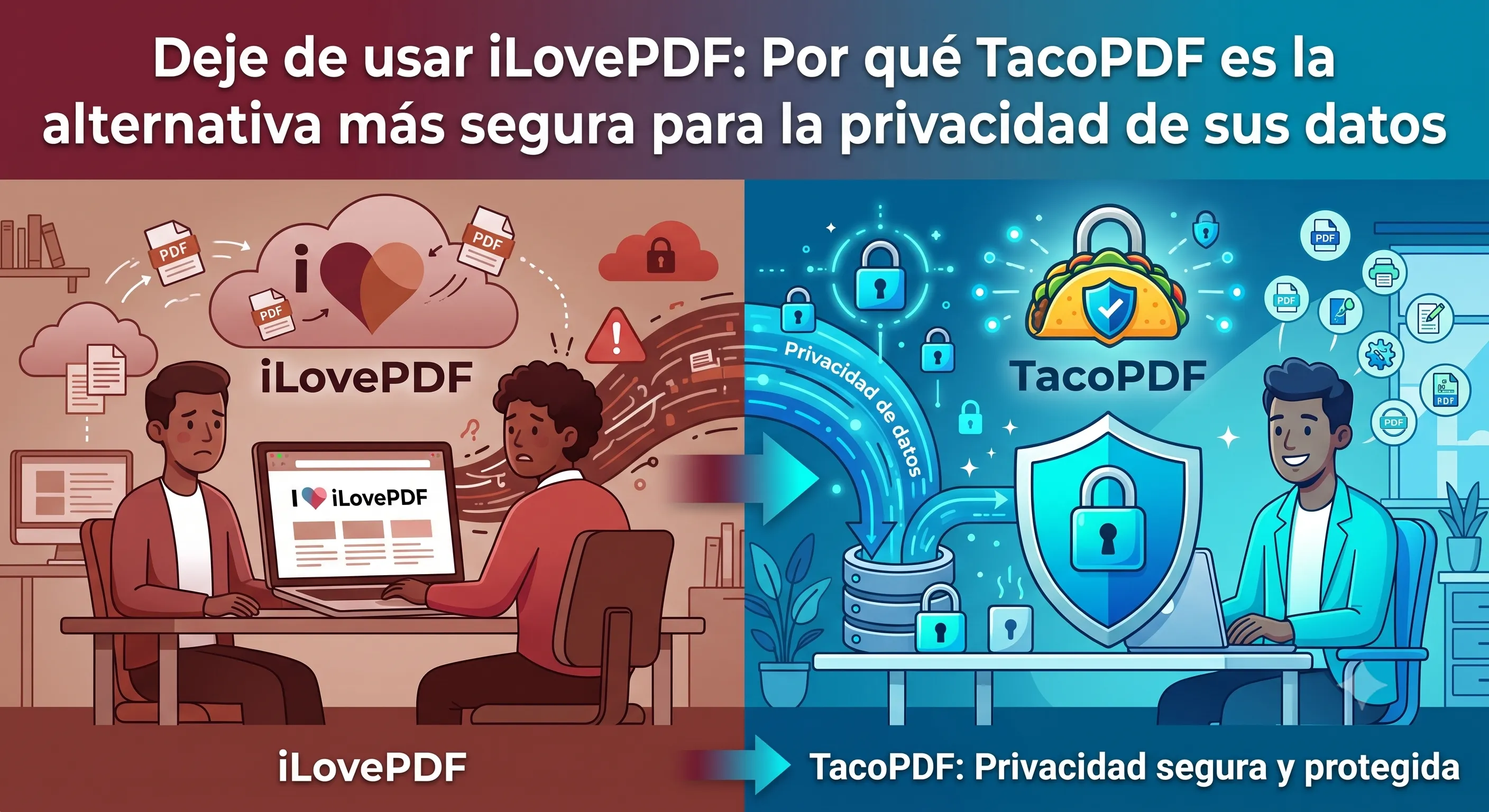 La verdad sobre la privacidad en iLovePDF: Por qué TacoPDF está revolucionando Internet